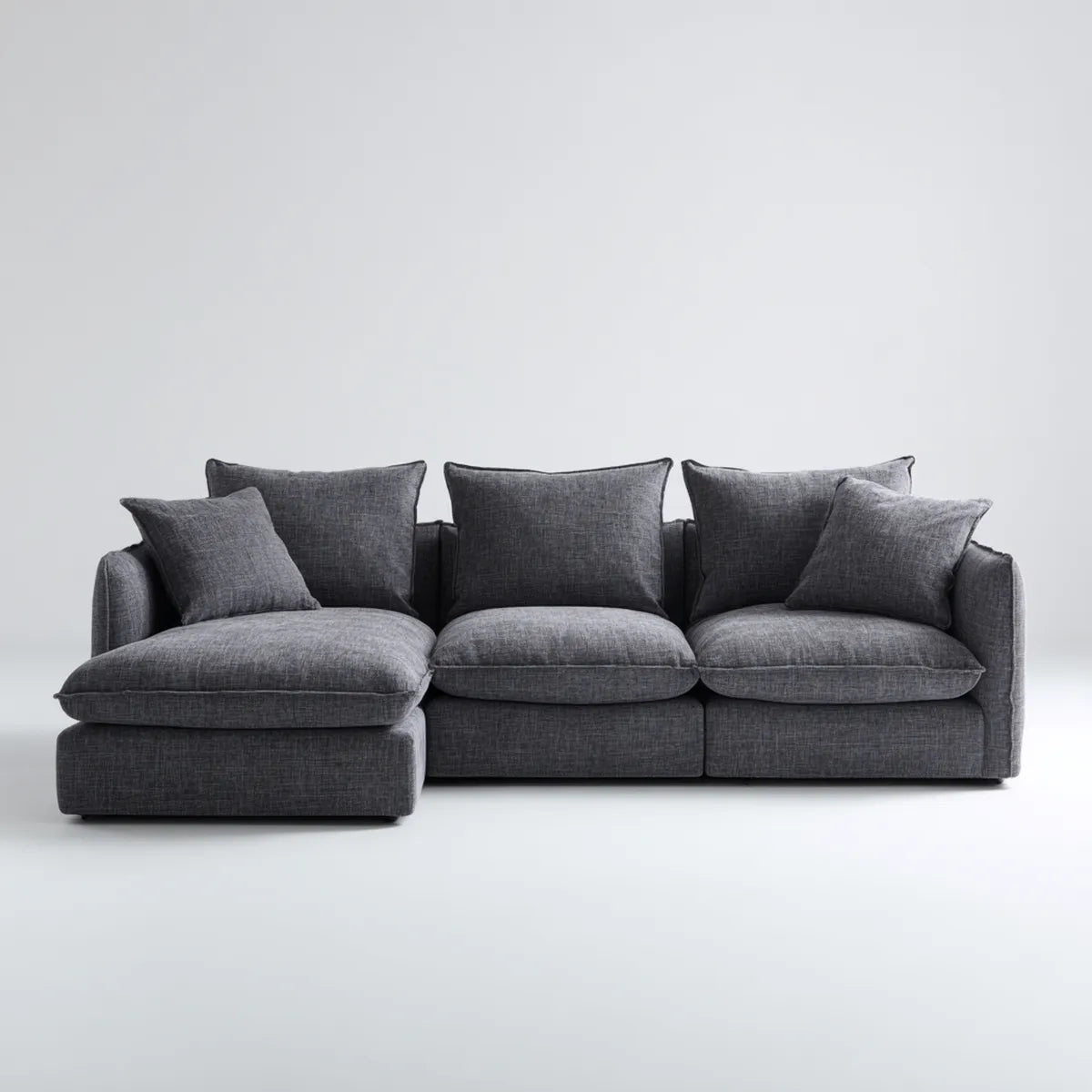 Canapé d'angle gauche 3 places gris anthracite en polyester 280 x 165 x 85 cm